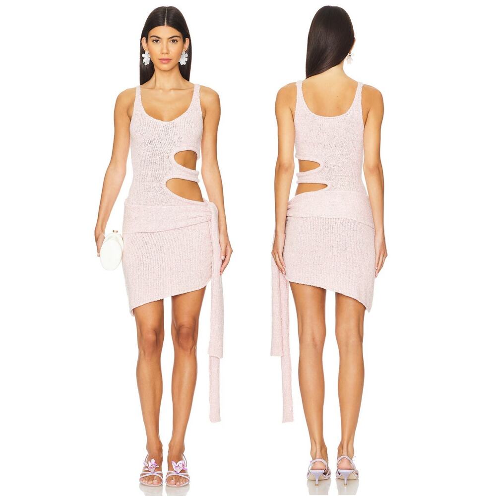 Asta Resort Allegra Cut Out Knit Mini Dress Merino Alpaca Party Summer Beachy M
